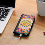 Coque Avec Portefeuille Pour Galaxy S4 SYMBOLE DE LA PAIX Joyeuses couleurs d'énergie<br><div class="desc">Porte-valise sur mesure,  motifs inspirés des couleurs de fleurs colorées de la nature,  en mandala géométrique,  centré avec un symbole de paix doré | par webgrrl.art</div>