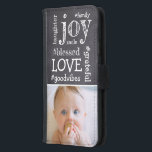Coque Avec Portefeuille Pour Galaxy S5 Tableau noir Etching Word collage simple photo<br><div class="desc">Améliorez l'apparence de votre Samsung Galaxy S5 avec notre unique Chalkboard Etching Word Collage Porte-Maillot photo unique boîtier. Ce coque exquis mêle le charme nostalgique d'un tableau de bord à l'attrait moderne d'un collage de mots. Le voyage commence par le mot "béni", et se déroule en spirale dans un délicieux...</div>
