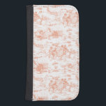 Coque Avec Portefeuille Pour Galaxy S4 Toile vintage rose française<br><div class="desc">Charming traditional graved country scene depicted in peach on white background.</div>