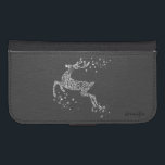 Coque Avec Portefeuille Pour Galaxy S4 Tons Blancs Araignée Florale<br><div class="desc">Des fleurs rétro aux tons blancs survolent le renne du cuir noir. Disponible sur d'autres produits</div>