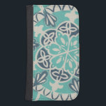 Coque Avec Portefeuille Pour Galaxy S4 Tuile bleue I de batik<br><div class="desc">Floral</div>