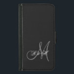 COQUE AVEC PORTEFEUILLE POUR GALAXY S5 VOS INITIALES MONOGRAMMES| GRAY NOIR SIMPLE<br><div class="desc">LA COULEUR ARRIÈRE - PLAN NOIRE SIMPLE AVEC SES INITIALES DE MONOGRAMME GRAY ET BLANC EN FAIT UN MOYEN ÉLÉGANT ET ÉLÉGANT DE PERSONNALISER VOTRE COQUE POUR LUI OU POUR SES NOUVELLES. ELKE CLARKE© POUR LA GALERIE DE MONOGRAM. VEUILLEZ CONTACTER LE PROPRIÉTAIRE DE MAGASIN POUR D'AUTRES COULEURS.</div>