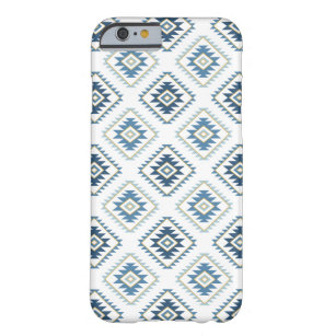 Coque Barely There iPhone 6 Aztec Style Motif Motif Blues Blanc Or
