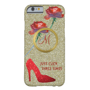 COQUE BARELY THERE iPhone 6 CHAUSSURES ROUGES PARTIES SCINTILLANT GLAM MESSAGE