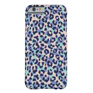 Coque Barely There iPhone 6 Chic couleur bleu cheetah imprimé monogramme