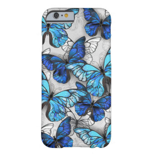 Coque Barely There iPhone 6 Composition des papillons blancs et bleus