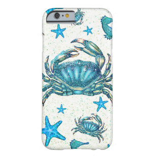 Coque Barely There iPhone 6 Étincelle moderne d'hippocampe d'étoiles de mer de