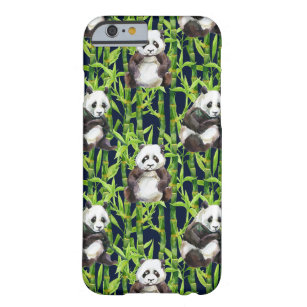 Coque Barely There iPhone 6 Panda avec Motif d'aquarelle en bambou