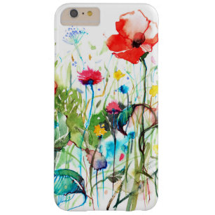 Coque Barely There iPhone 6 Plus Aquarelles colorées Rouge Poppy's & Spring Flowers