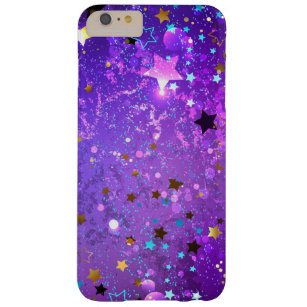 Coque Barely There iPhone 6 Plus Arrière - plan de feuille violet avec étoiles