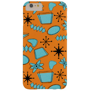 Coque Barely There iPhone 6 Plus Formes atomiques MCM Turquoise sur orange