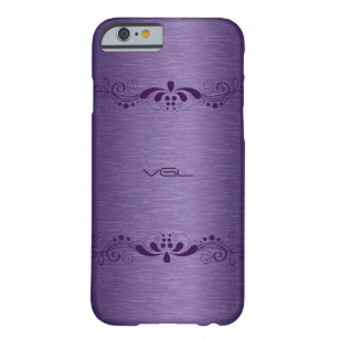 Coque Barely There iPhone 6 Texture métallique violet Imprimer et dentelle vio