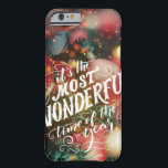 Coque Barely There iPhone 6 Time of the Year<br><div class="desc">branch snowfall style calligraphic, 
drawn typography type label, 
letter retro congratulation traditional , 
pattern decor snowflake art , 
snow typographic celebrate calligraphy, 
lettering happy red party, 
ornament festive element decorated, 
xmas decoration text card, 
winter illustration holiday greeting , 
merry christmas bird, </div>