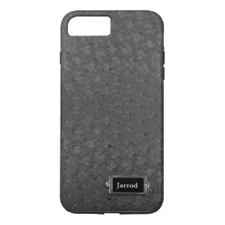 Coque Black Ostrich Leather Look iPhone 7 Plus