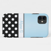 Coque Black Polka Dot Blue iPhone 5 (Dos (Horizontal))