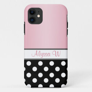 Coque Black Polka Dot Pink iPhone 5