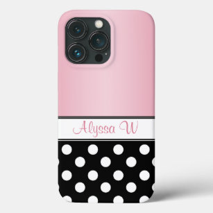 Coque Black Polka Dot Pink iPhone 5