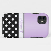 Coque Black Polka Dot Purple iPhone 5 (Dos (Horizontal))