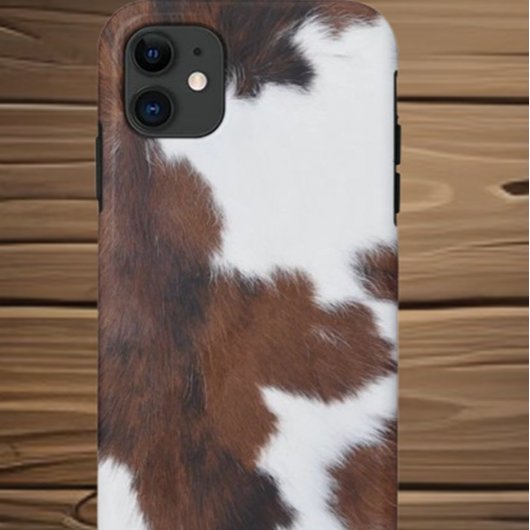 Coque blanc Brown-coque iphone de la vache