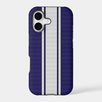 Coque Blue & White Carbon Fiber Stripes iPhone 5