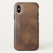 Coque Brown en cuir pour iPhone X (Dos)