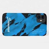Coque Brushy Black & Blue iPhone 11 | Personnalisa (Dos (Horizontal))