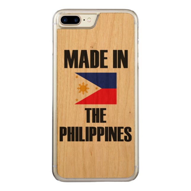 Coque Carved En Bois Pour iPhone Fait dans le drapeau de Philippines (Dos)