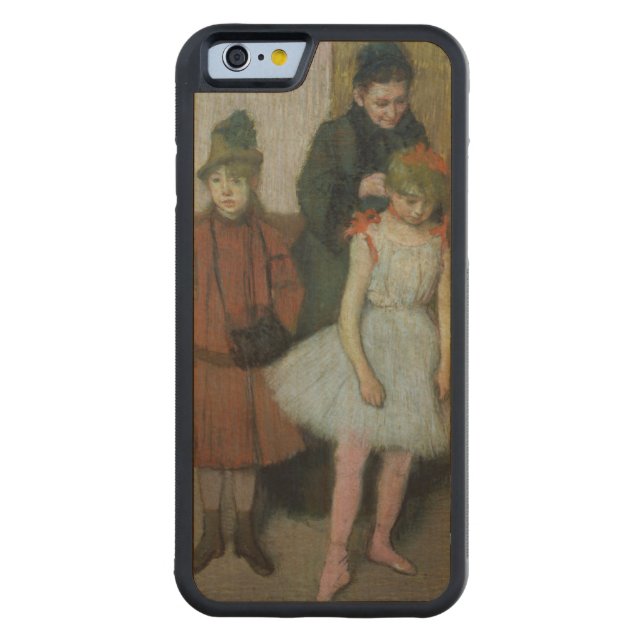 Coque Carved En Bois Pour iPhone Femme d'Edgar Degas | avec deux petites filles (Dos)