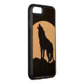 Coque Carved En Bois Pour iPhone Howling loup silhouette bois iPhone 6 (Droite)