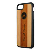Coque Carved En Bois Pour iPhone monogramme design personnalisé (Gauche)
