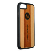 Coque Carved En Bois Pour iPhone monogramme design personnalisé (Droite)