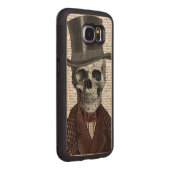 Coque Carved En Bois Pour Samsung Galaxy S6 Skeleton Gentleman et chapeau supérieur (Droite)