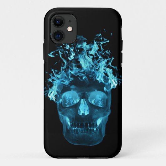 Coque Case-Mate Pour iPhone Blue Flame Skull iPhone 5G Coque (Dos)