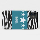 Coque Case-Mate Pour iPhone Blue Sassy Star Zebra BT iPhone 5 Coque (Dos (Horizontal))