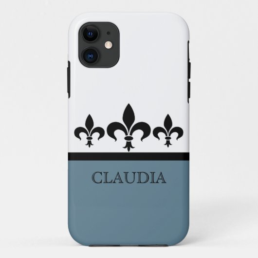 Coque Case-Mate Pour iPhone Blue Swanky Fleur De Lis BT iPhone 5 Coque (Dos)