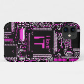 Coque Case-Mate Pour iPhone Circuit rose "I love IT" coque iphone (Dos (Horizontal))