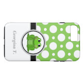 Coque Case-Mate Pour iPhone Coque Froggy Green & White Polka Dot iPhone 7 Plus (Dos (Horizontal))