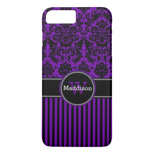 Coque Case-Mate Pour iPhone Coque iPhone 7 | Damas | Tracées | Violet (Dos)