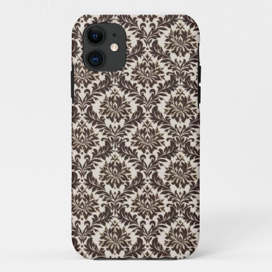 Coque Case-Mate Pour iPhone coque iphone Brown Damask (Dos)