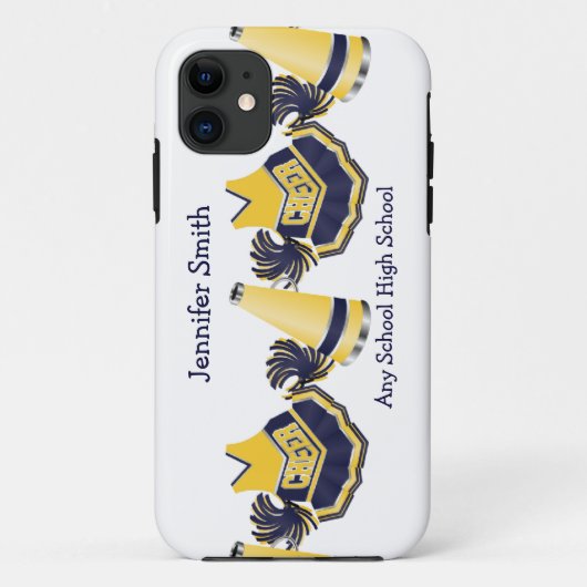 Coque Case-Mate Pour iPhone Coque iphone Cheerleading bleu et jaune (Dos)