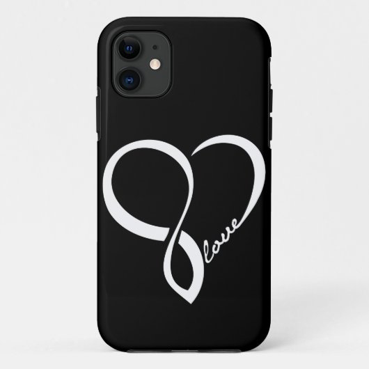 Coque Case-Mate Pour iPhone Coque iphone de coeur d'amour noir et blanc (Dos)