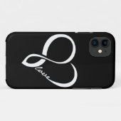 Coque Case-Mate Pour iPhone Coque iphone de coeur d'amour noir et blanc (Dos (Horizontal))