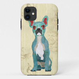 Coque Case-Mate Pour iPhone Coque iphone fleuri azuré de chien de Taureau de
