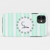 Coque Case-Mate Pour iPhone Coque iphone "Monogramme" Aqua Stripe (Dos (Horizontal))