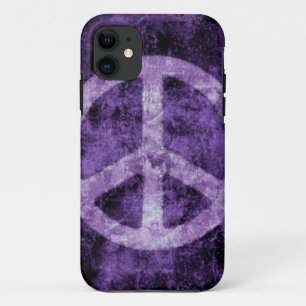 Coque Case-Mate Pour iPhone Coque iphone pourpre affligé de signe de paix
