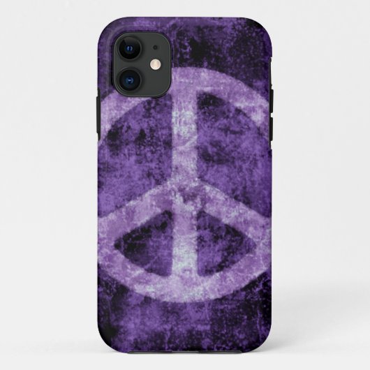 Coque Case-Mate Pour iPhone Coque iphone pourpre affligé de signe de paix (Dos)