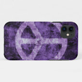 Coque Case-Mate Pour iPhone Coque iphone pourpre affligé de signe de paix (Dos (Horizontal))
