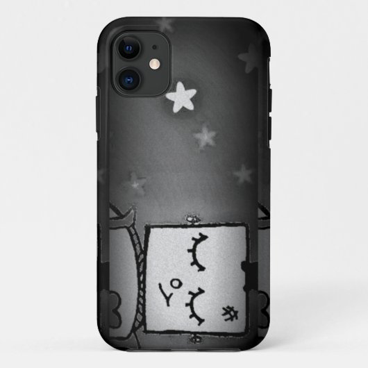 Coque Case-Mate Pour iPhone Coque iphone robot mou noir et blanc (Dos)