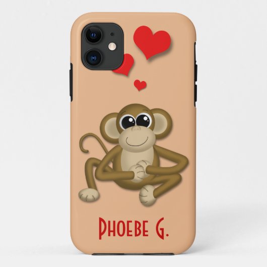 Coque Case-Mate Pour iPhone Cute Monkey Love Personnalisé iPhone 5 Coque (Dos)