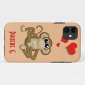 Coque Case-Mate Pour iPhone Cute Monkey Love Personnalisé iPhone 5 Coque (Dos (Horizontal))